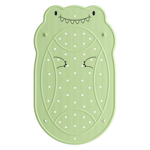 Image of UNEEDE Dinosaur Kids Bathtub Mat - Extra Thick Rubber Shower Mat for Toddlers, 30"x18" Bath Mat with 100+ Suction Cups, Machine Washable Tub Pad for Babies & Children's Bath Time Comfort
