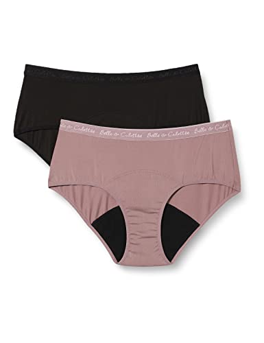 Athena Lingerie Belle CULOTTEE 9K02 Boxeur ajusté, Noir/Taupe Rose, 36/38 Femme Cover