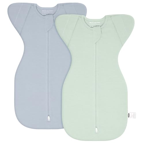 Image of MEXXI Baby Transitional Swaddle, 2 Pack Sleep Sack With Arms Up, 0.5 TOG