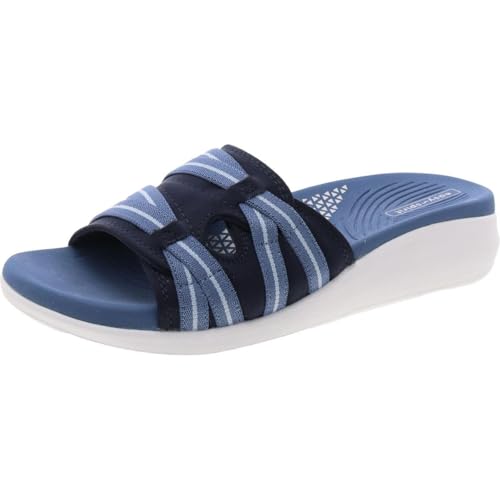 Easy Spirit Womens Wisher 2 Cushioned Footbed Peep-Toe Slide Sandals