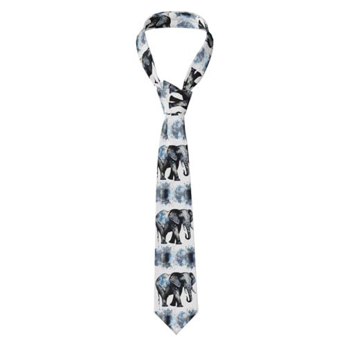 FWJZDSP Corbatas de seda para hombre, corbatas azules y negras con diseño de elefante, corbatas de moda novedosas, corbatas formales de negocios para bodas y fiestas