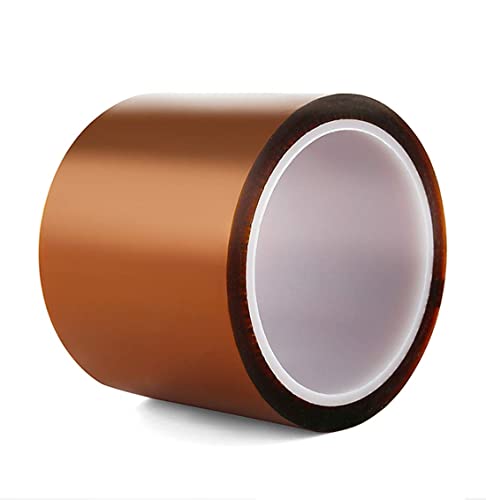 Image of 2mils Thick Polyimide Adhesive Tape, HighTemperature and Heat Tape, for Masking, Soldering, Electrical, 3D Printer Application (100mm x 36yds (1roll))