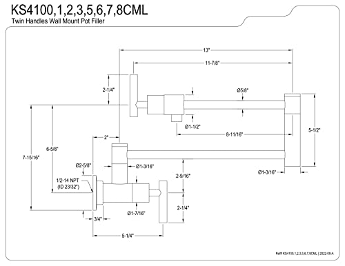 Pot Filler mural double articulation Manhattan chromé pour un remplissage rapide - 6