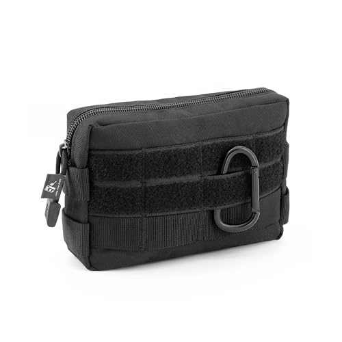 Little Fire Craft Tactical Molle Pouch Waist Pack Military EDC Pouch Accessories Organizer for Camping Hiking (Black)