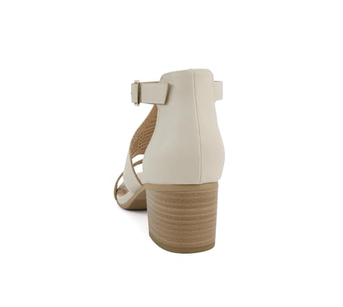 Image of Soda inchNorway inch ~ Women Open Toe Closed Back Counter Cutout Upper Low Block Heel Sandal with Adjustable Ankle Strap