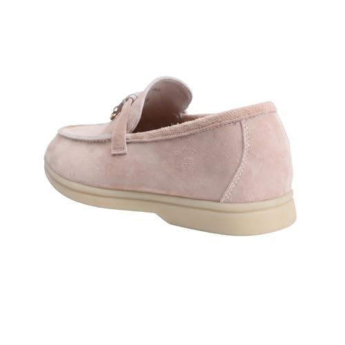 Image of Women's Summer Charms Suede Loafers - Premium Sheepskin Unlined Upper,Classic or Styles with Metal Detail for Casual, Office, Travel & All Day Wear