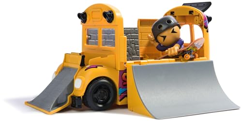 Tech Deck - Playset Camion Sk8 Crew - Bus Transformable avec 1 Finger Skate + 1 Figurine Amovible À Clipser sur La Planche pour Rider - Mini Skate Doigt - Jouet Enfant - Jeu Enfant 5 Ans Et +