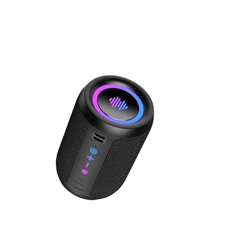 Tiksounds Altavoz Bluetooth Potente 5.4, 15W Pequeño Portatil Altavoz Bluetooth, Luces LED de Colores Inteligentes