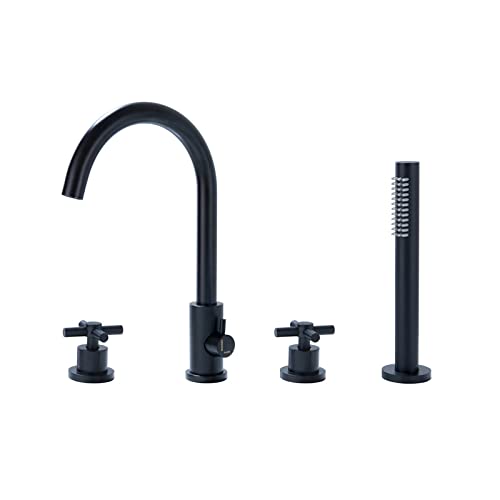 Robinet de baignoire romaine noire arc haut LWX pour créer un spa moderne chez soi