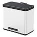 Produktbild Hailo Öko trio Plus L | Mülltrenner 3 x 9 Liter | 27 Liter | Soft Close Deckeldämpfung | 3-In-1 Treteimer mit Inneneimern | Mülleimer rechteckig | Made in Germany | Stahlblech | weiß