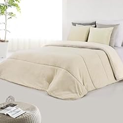 Funda Nordica Borreguito TIENDA EURASIA - Edredón Nórdico con Borreguito, Edredon con Sherpa y Coralina, Ideal para Invierno, Tacto Suave Sedalina y Confortable (Cama 135/150, Natural)