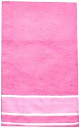Men's Cotton Colored Dhoti with Fancy Border Kerala-style Veshti Mundu Kaili Lungi 2.0 Mtrs