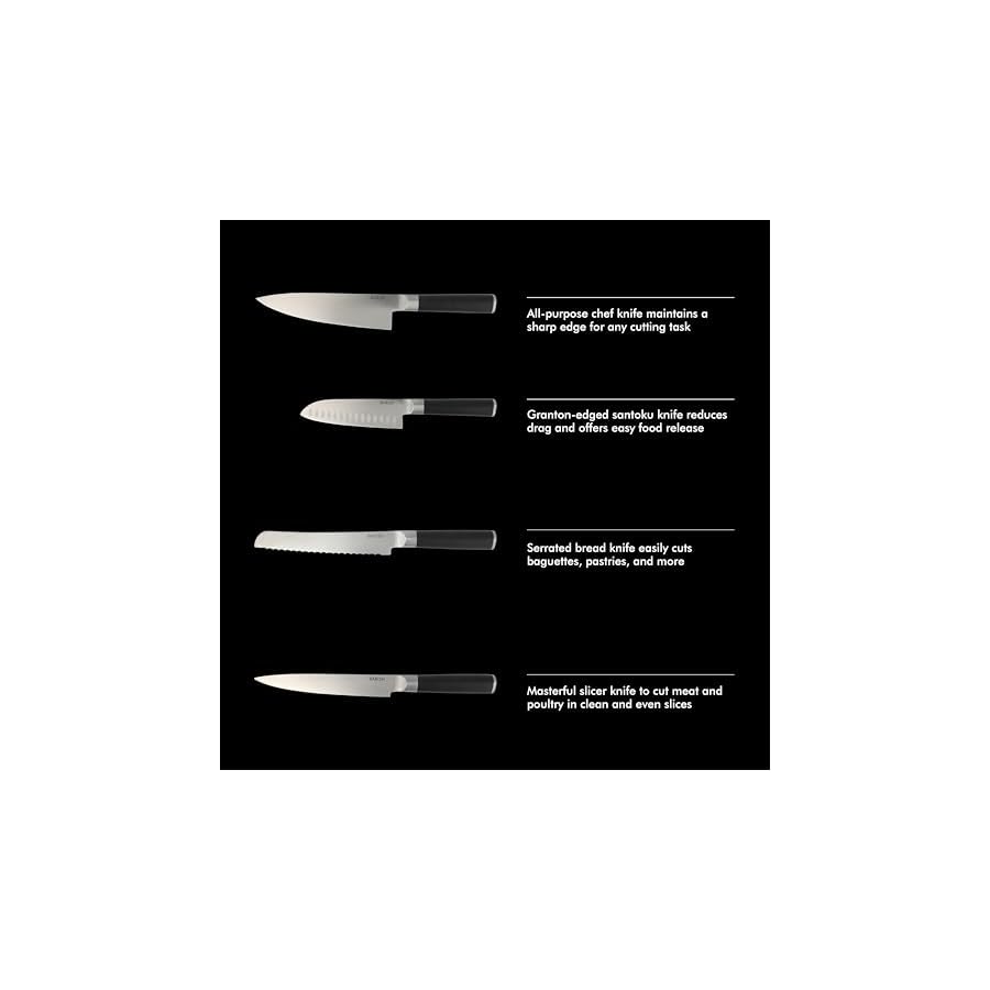 Babish-High-Carbon-14116-German-Steel-15-Piece-Full-Tang-Forged-Cutlery-Kitchen-Knife-Block-Set-Black Babish High-Carbon 1.4116 German Steel 15 Piece Full Tang Forged Cutlery Kitchen Knife Block Set - Black