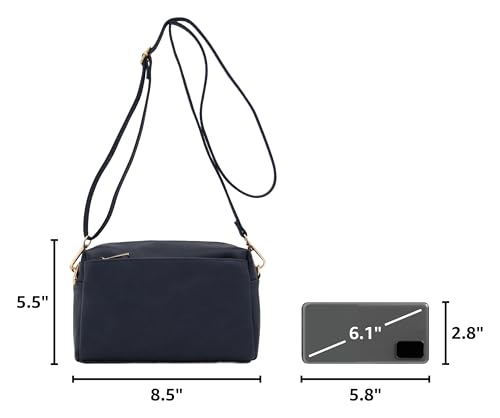 Image of FashionPuzzle Triple Zip Small Crossbody Bag