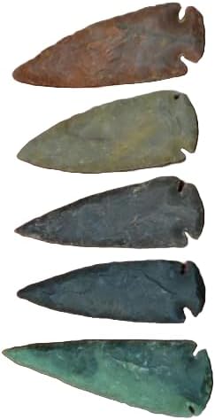 5 PCS ASSORT Agate Stone SPEARHEAD Arrowhead Point 4" - 4 1/2" #T-1348 Fast Free Supply
