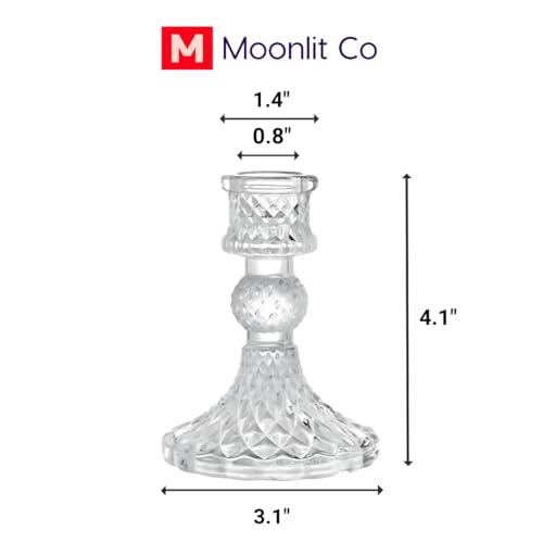 Generic CANDLESTICK HOLDER CLEAR Glass Candlestick Holder. 1 Piece. Clear Glass Candle Holders. Glass Taper Candle Holders. Classy Home Decoration. Dining Table Center Pieces. Weddings, Valentine'S Day thumb #1