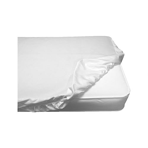 Image of Deluxe Vinyl Fitted Crib Mattress Cover Protector 28 inch x 52 inch Standard Size Waterproof Protects and Keeps Mattress Clean and Dry (Pack of 2)