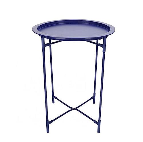 Mesa de Centro, Mesa auxiliar de metal con bandeja plegable, mesa auxiliar redonda for sofá, mesa plegable con acento pequeño, bandeja for mesa auxiliar redonda, junto a la mesa del sofá, mesa for ref