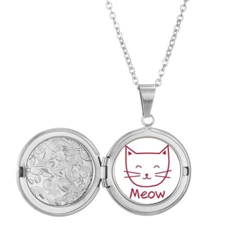 Collier médaillon chat en argent pour anniversaire