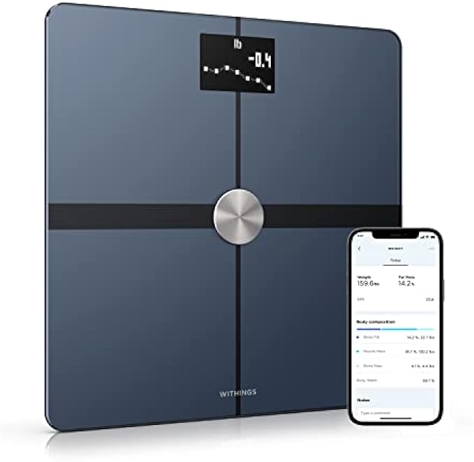 Withings Body+ Smart Wi-Fi bathroom scale - Scale for Body Weight - Digital Scale and Smart Monitor Incl. Body Composition Scales with Body Fat and Weight loss management, body scale