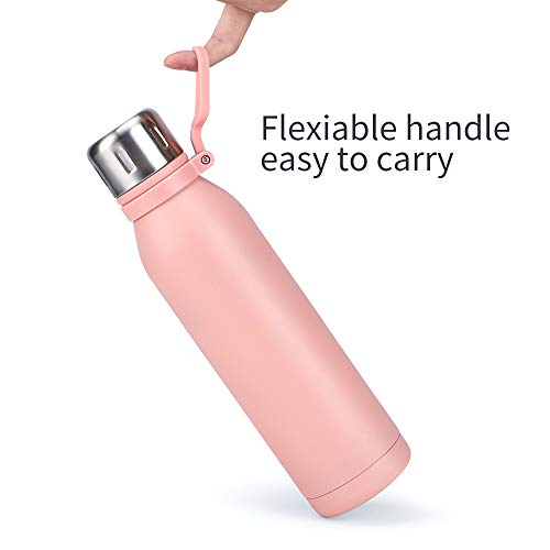 Botella deportiva de acero inoxidable de 700 ml, botella de agua para gimnasio con aislamiento de doble pared, termo con… - Imagen 6
