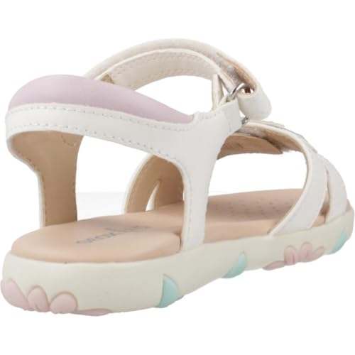 Geox J SANDAL HAITI GIRL, Sandale fille, White/Pink,