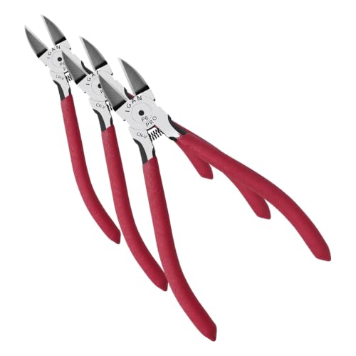 Image of IGAN-P6 6-inch Ultra Sharp & Powerful Side Cutter Clippers with Longer Flush Cutting Edge, Ideal Wire Snips for Crafting, Floral, Electrical & Any Clean Cut Needs (Pack of 3)