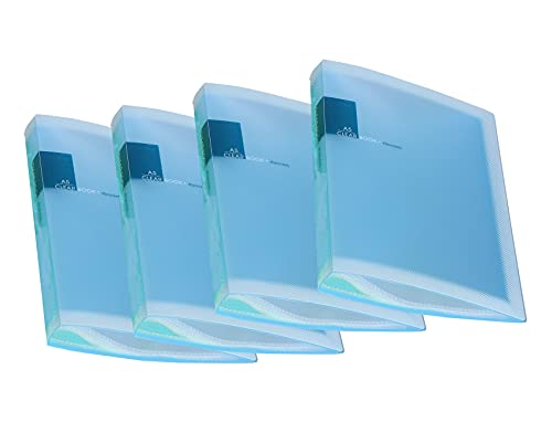 TUKA-i-AKUT [4x] PP Portalistino A5, un totale 160 Tasche Trasparenti, traslucida copertina. Presentazione e archiviazione di documenti, per ufficio, casa, scuola. Set di 4 in Blu Colore, TKD8032-4x