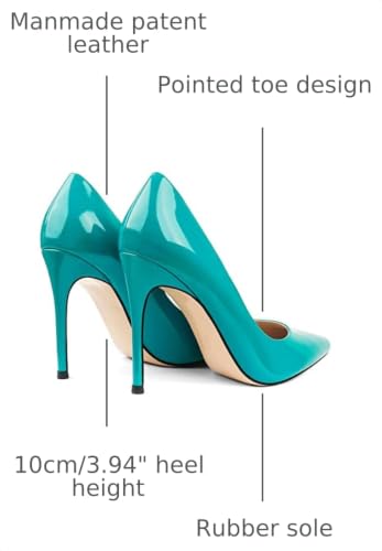 Image of COLETER Women's 4 Inch Pumps Pointy Toe Wedding Dress Shoes Slip on Stiletto Pumps