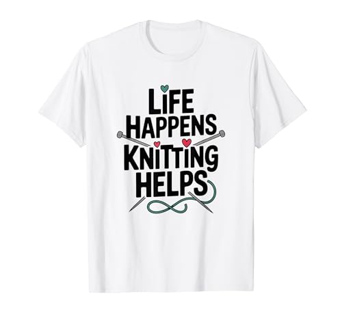 Funny Knitting Life Happens �҂ݕ��w���v T�V���c