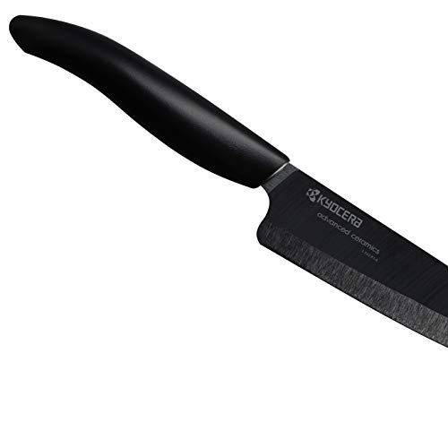Kyocera Advanced Ceramic Revolution Series 5-inch Slicing Knife, Black Handle, Black Blade