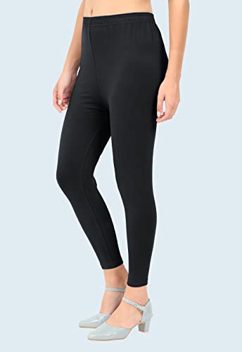 Image of POPOLO Women's Super Soft Ankle Length Cotton Lycra Solid Stretchable Legging