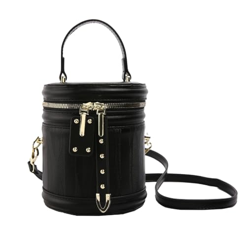 PU Leather Handbag Top Handle Cylinder Bag Crossbody Shoulder Bag for Daily Use