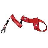 Für Ski Sicherheitsseil mit Handschlaufe - Trennschalter Lanyard für Motorboote und Außenbordmotoren, Rot
