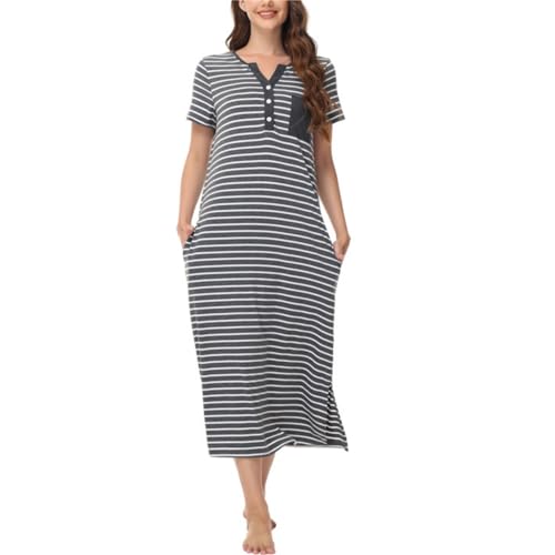 Robe de nuit longue et cool à rayures pour des soirées d'été