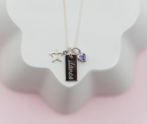 Cherished Moments Girl's Sterling Silver "Dance" Pendant Necklace with Charms3
