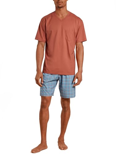 Calida Herren Relax Imprint Pyjamaset, Redwood, 52-54