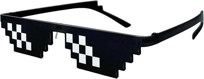 ALVOGIMOR Thug Life Sunglasses Men Women Kids Pixel Mosaic Glasses for Party Deal with it Glasses Bachelor Party Decor