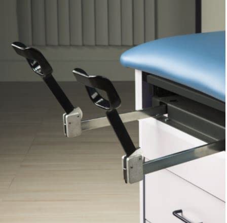 MSEC by Clinton, Family Practice Exam Table with Integrated Step Stool, Stirrups and Paper Dispenser Included - Black, 72" L x 31" H x 30" W - Thumbnail 5