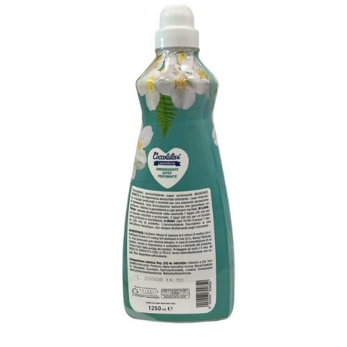 Ammorbidente Super Profumante per il Bucato Essenza Muschio Bianco – 50 Lavaggi – 1250 ml kit con Spugna Brandizzata SPESA & RISPARMIO Inclusa – Variazioni 4/8/12 Pezzi (12)