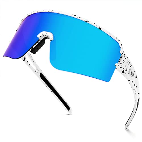 YUNBLL&KO Sports Sunglasses for Men Women, P-V Style Polarized UV400, Cycling Glasses for Baseball Running Goggles