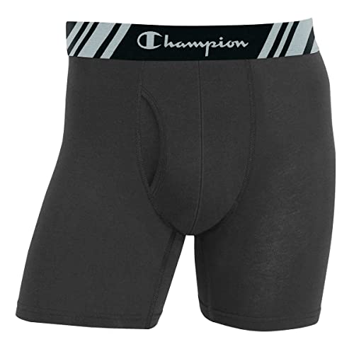 Champion Men's 6 Pack Smart Temp Boxer Brief - New 6 Value Pack (Large, Grey)