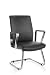 Produktbild FineBuy Freischwinger VEVO Besucherstuhl Bezug Echt-Leder Schwarz Schwingstuhl Visitor X-XL Chrom 120 kg Meetingstuhl ergonomisch Design Ergo Kippschutz Konferenzstuhl Wartestuhl feststehend
