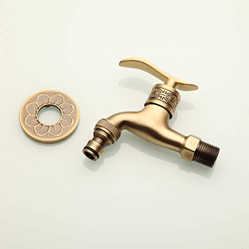 Wasserhahn für Kaltwasser, Messing, Antik-Wandmontage, Hebel, Griff, Waschmaschine, für Badezimmer