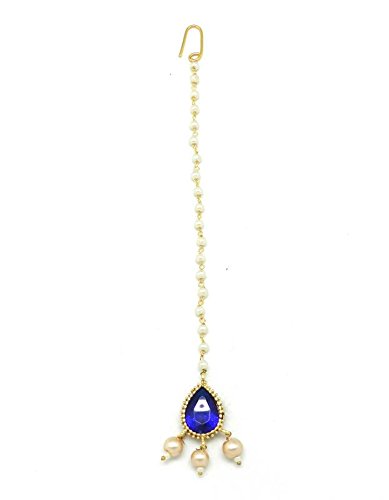 Single Stone Maang Tikka With Pearl Drops (Blue) (B0774N8ZBP) Amazon Price History, Amazon Price Tracker