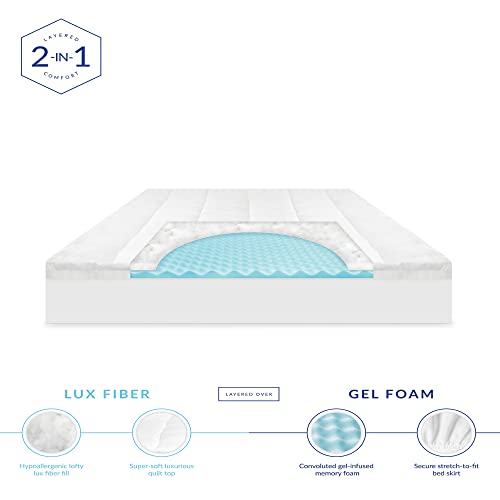 Sensorpedic Slumbermax Hybrid 4-Inch Memory Foam And Lux Fiber Mattress Topper, Twin, White #TOP1