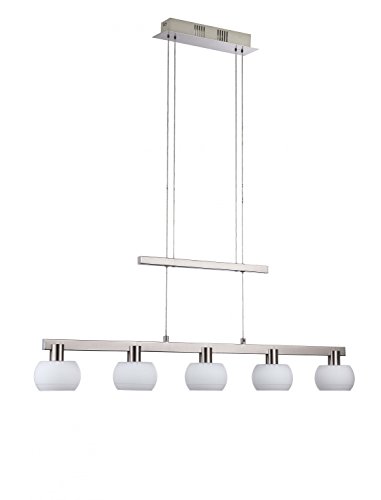 Preisvergleich Produktbild Wofi Pendelleuchte, 5-Flammig, Serie: Gess, nickel-matt