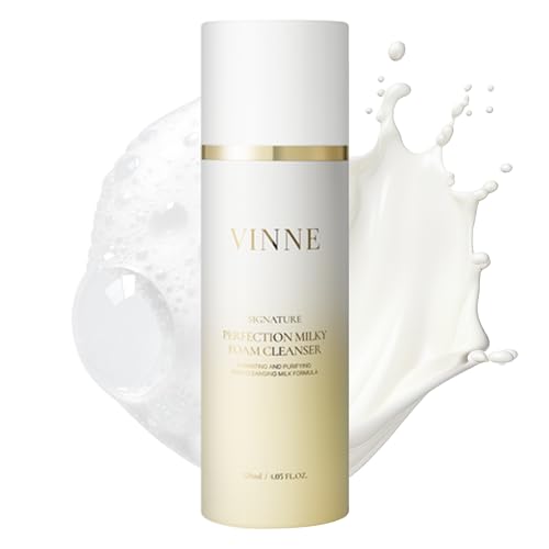 VINNE-Signature-Milky-Foam-Cleanser--3-Step-Milk-Oil-Foam-Korean-Facial-Cleanser-wLHAPHA-17-Active-Ingredients--Oil-Water-Based-Dual-Action-Face-Wash-405-fl-oz VINNE Signature Milky Foam Cleanser – 3-Step Milk-Oil-Foam Korean Facial Cleanser w/LHA+PHA & 17 Active Ingredients – Oil & Water-Based Dual-Action Face Wash (4.05 fl. oz) - Image 1