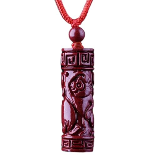 Collier Feng Shui cinabre cristal pierre chinois animaux pendentif cordon rouge singe