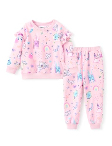 Image of Disney Frozen Toddler Girl Outfits Long Sleeve Shirt and Pocket Pant Clothing Sets Fall Casual Pullover Dailywear